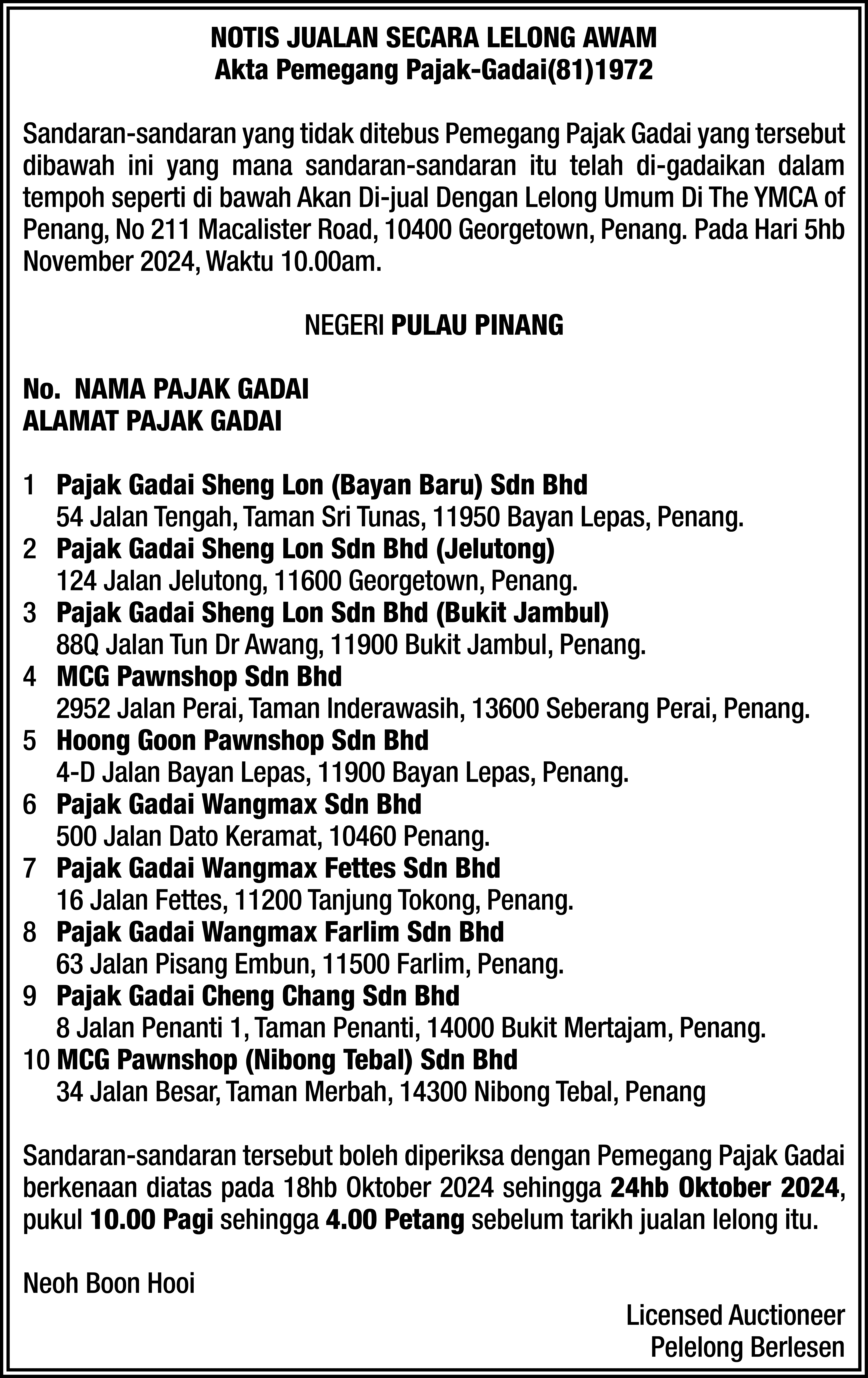 HMS AUCTIONS SDN BHD